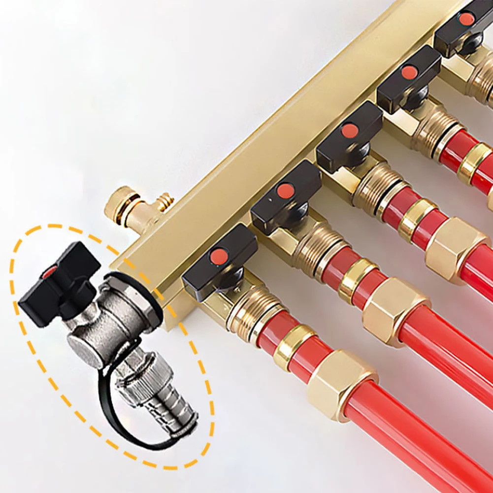 วาล์วกระจายความร้อนใต้พื้นทองเหลือง วาล์วหม้อน้ำ วาล์วเครื่องทำน้ำอุ่น วาล์วระบายน้ำสำหรับระบบทำความร้อน 1