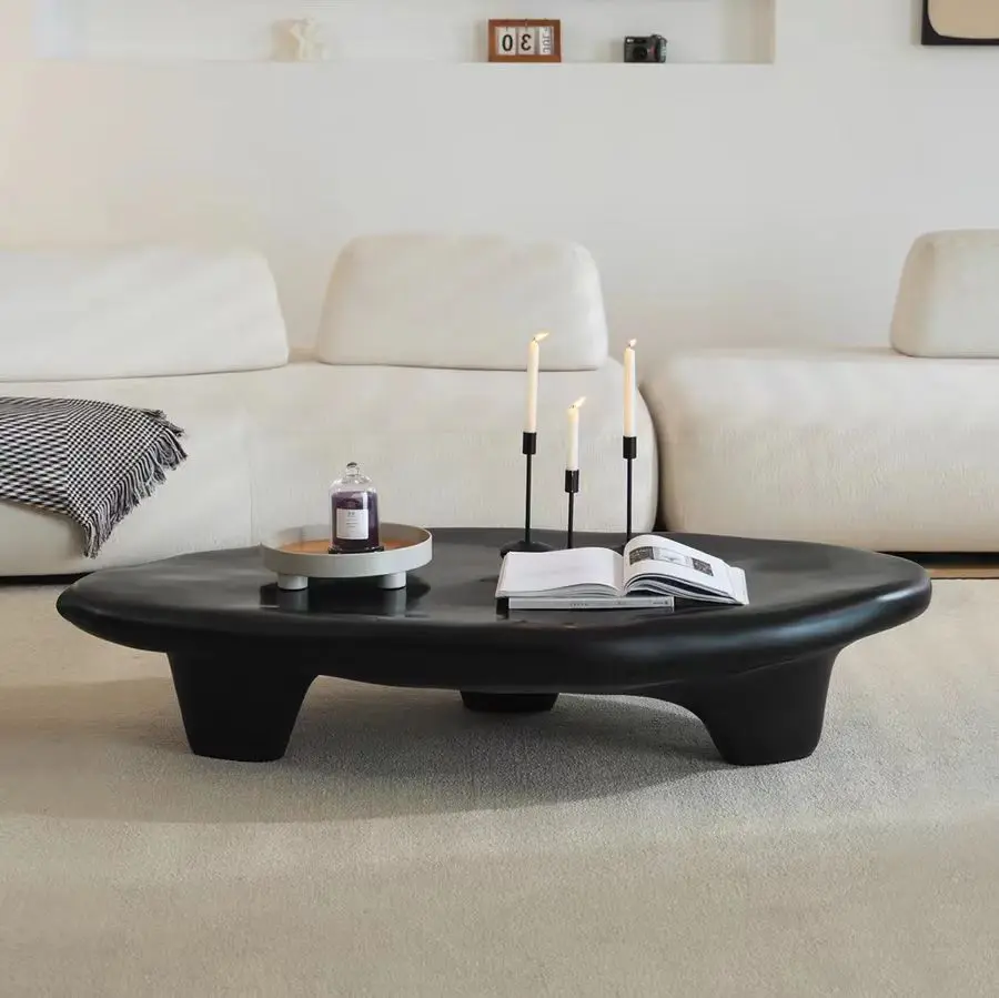 

Modern Simple Style Home Furniture Living Room Coffee Table Irregularity Pebble Designer Concept Creative End Table 100x60x35cm