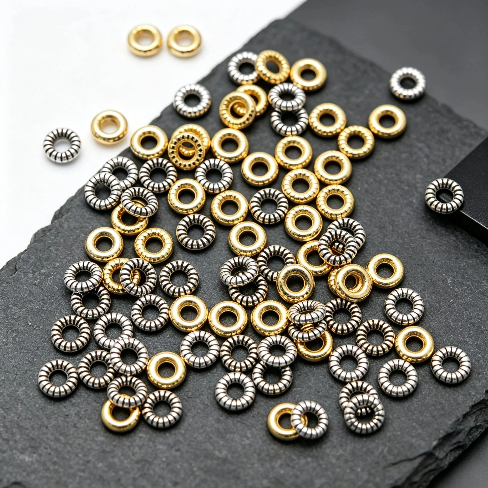 Gold Farbe Antik Silber Farbe Rad Kreis Spacer Lose Metall Perlen Charme Für Schmuck Machen Perle Hand Diy Zubehör