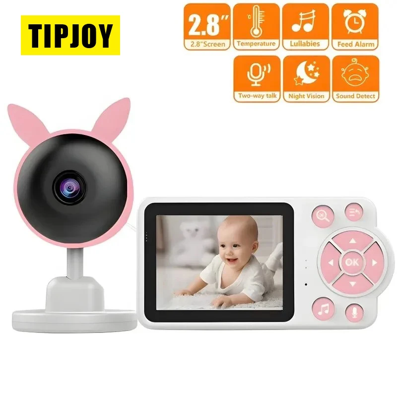 Baby Monitor Baby Monitor Video Wireless Da 2.8 Pollici Con Telecamera Hd Zoom 4X Telecamera Di Sicurezza Per Visione Notturna Audio Bidirezionale