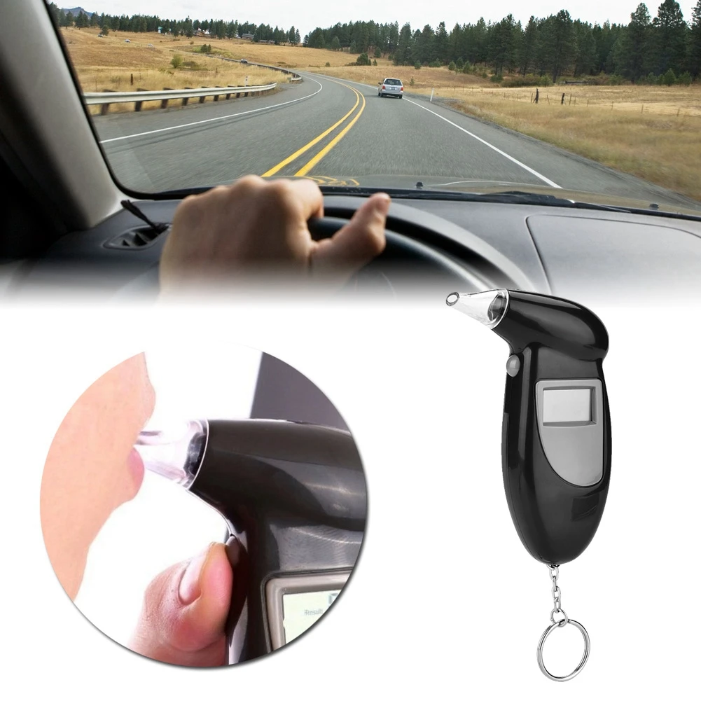 Breath Tester Alcohol Analyzer LCD Screen Professional Alcohol Breath Tester Analyzer Lie Detector Breathalyser No Backlight