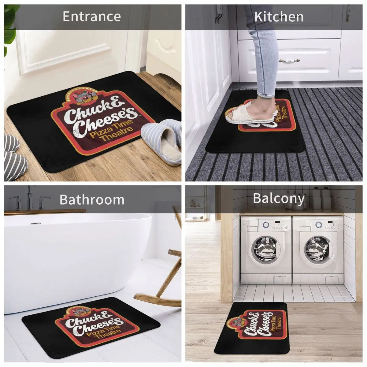 Chuck E Cheeses Pizza Time Theater Non-slip Doormat Floor Mat Durable Carpet Rug for Kitchen Entrance Home Bedroom Footpad Mats 5