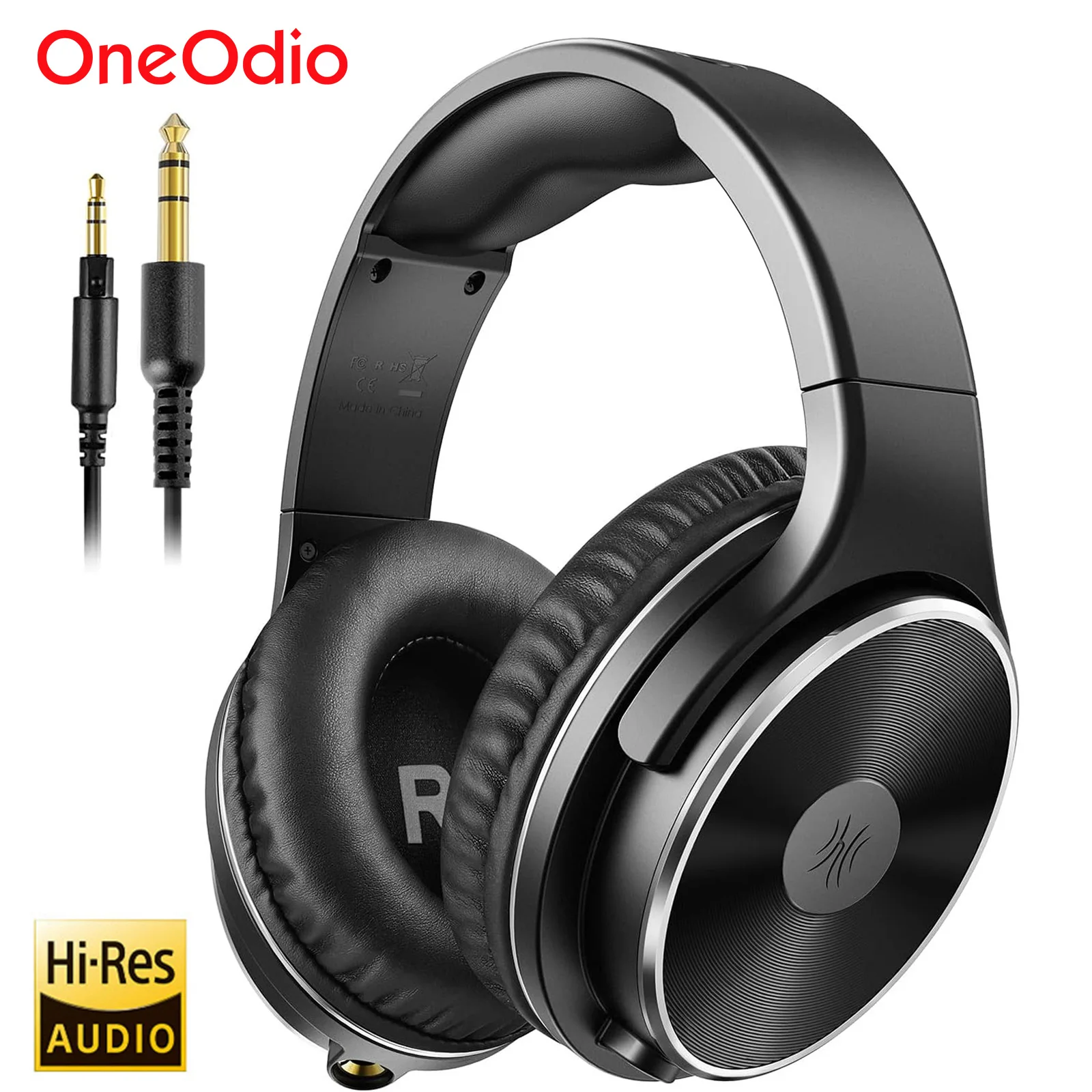 

Oneodio Studio HIFI 3,5/6,35 мм проводные наушники, профессиональные мониторные наушники, накладные наушники, Hi-Res DJ гарнитура с микрофоном для гитары