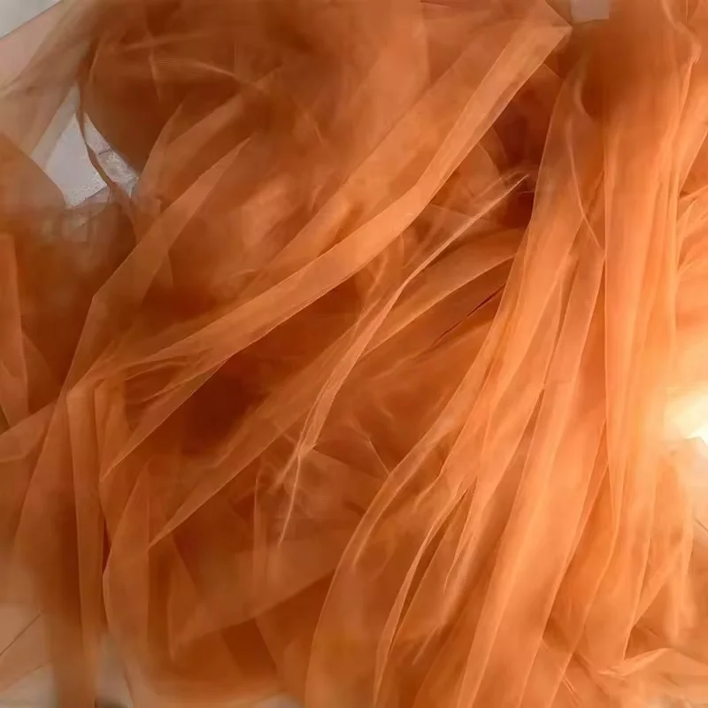 Elegant Orange Soft Tulle Fabric for Wedding Decor and DIY Projects