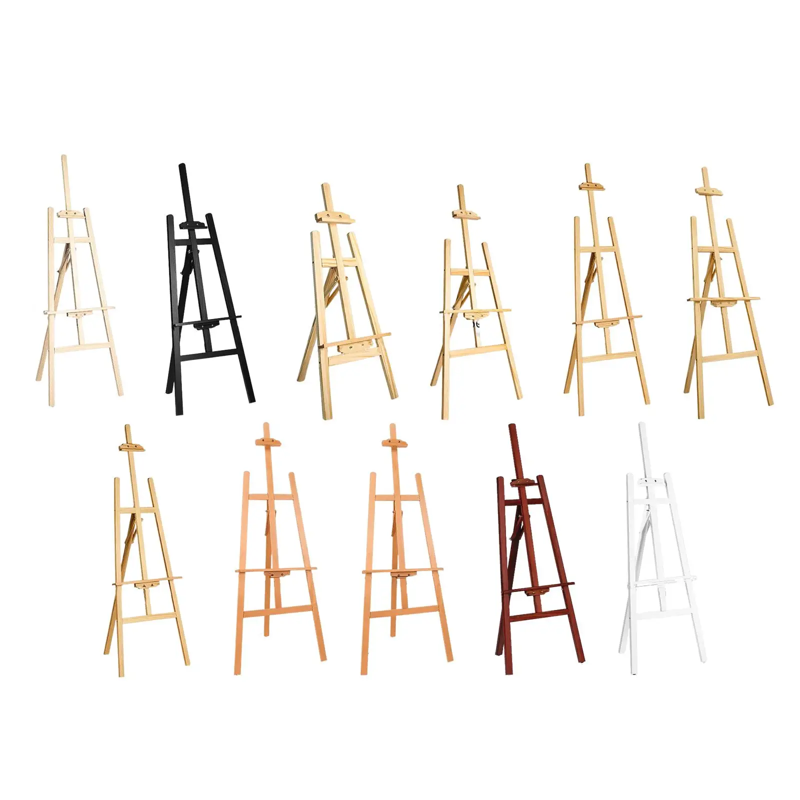 Floor Standing Wood Display Easel Studio Easel Adjustable Stand for Supplies Poster