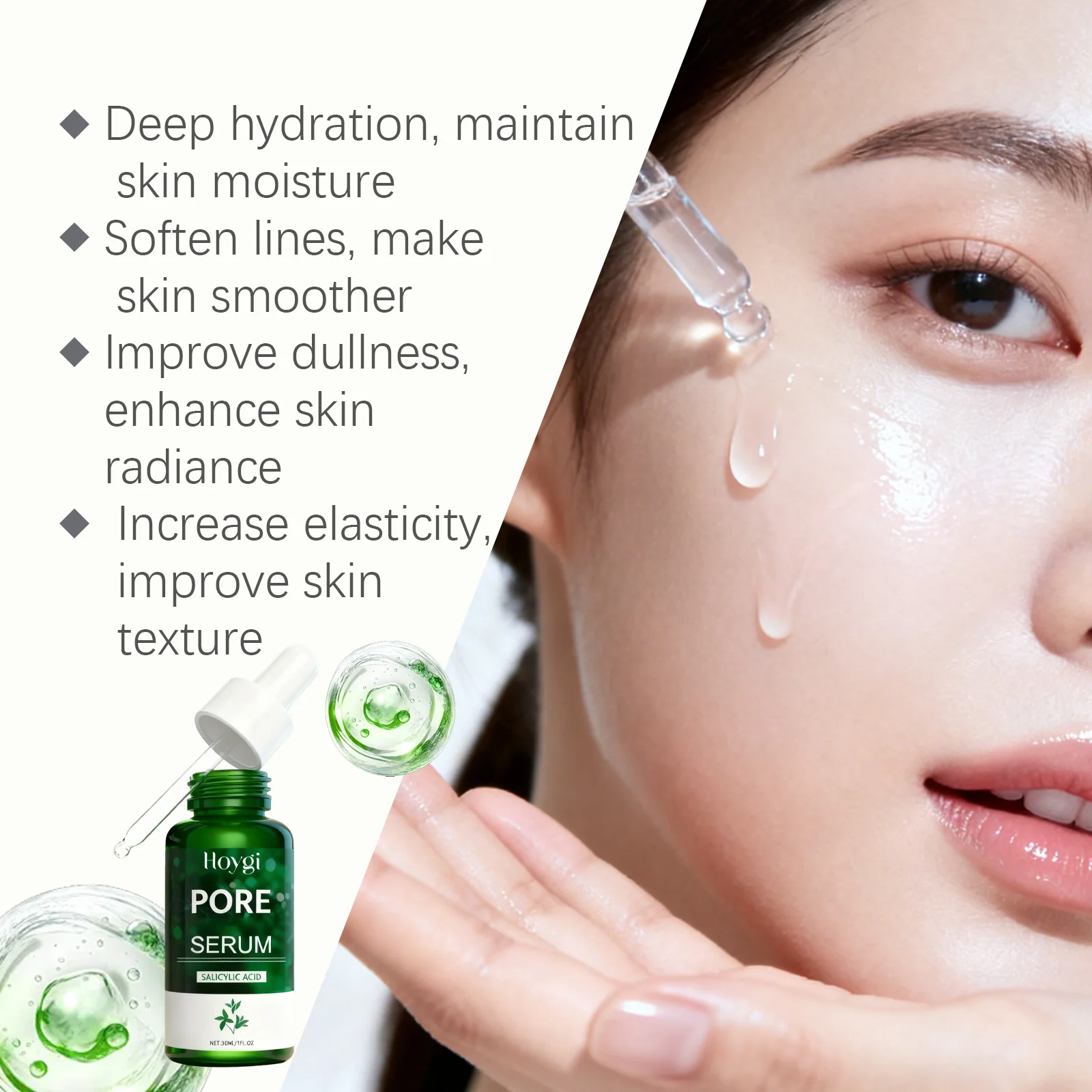 Salicylic Acid Essence Shrink Pores Hydretion Brightening Skin Reduce Dryness Fade Fine Lines Anti-Wrinkle Firming Skin Serum