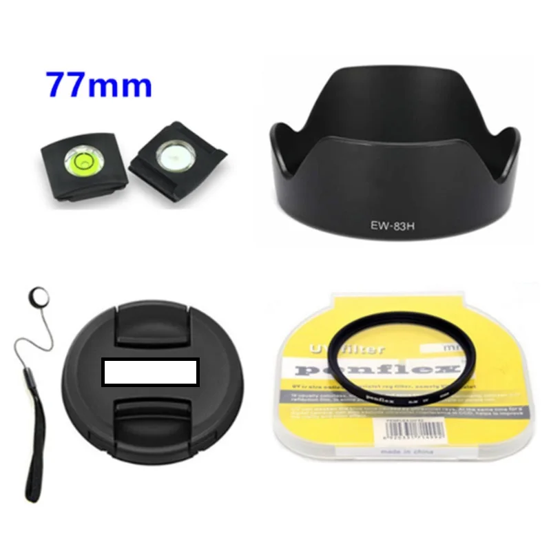3pcs/set for Canon EOS 5D2 5D3 5D4 7D 6D 6D2 24-105 77mm Hood + UV