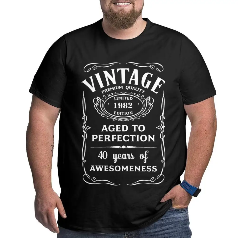 

Vintage Limited 1982 Edition Novelty Cotton Big Tall Tees Short Sleeve T Shirt Crew Neck Tops Big Size T-Shirts