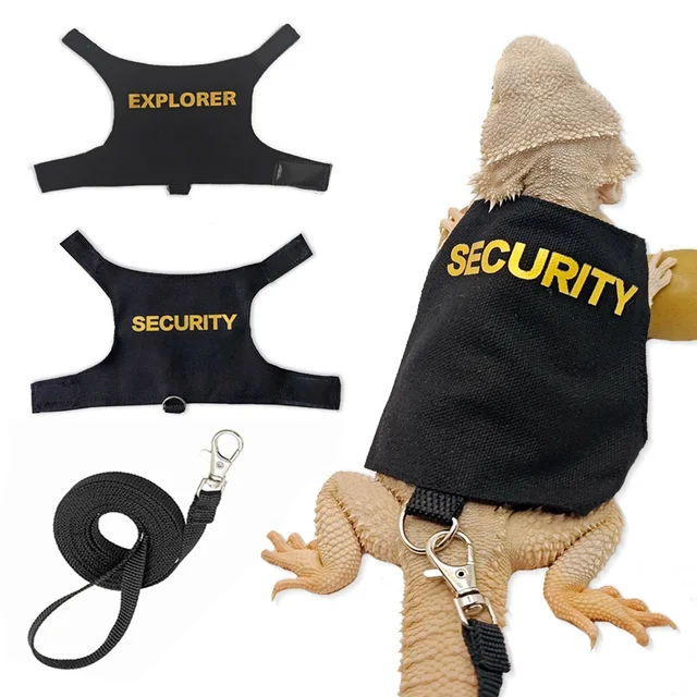 Reptile Leash Harness Dragon Wings Vest Design Soft Padding Hook & Loop Closure for Geckos Hamsters Tortoises 1