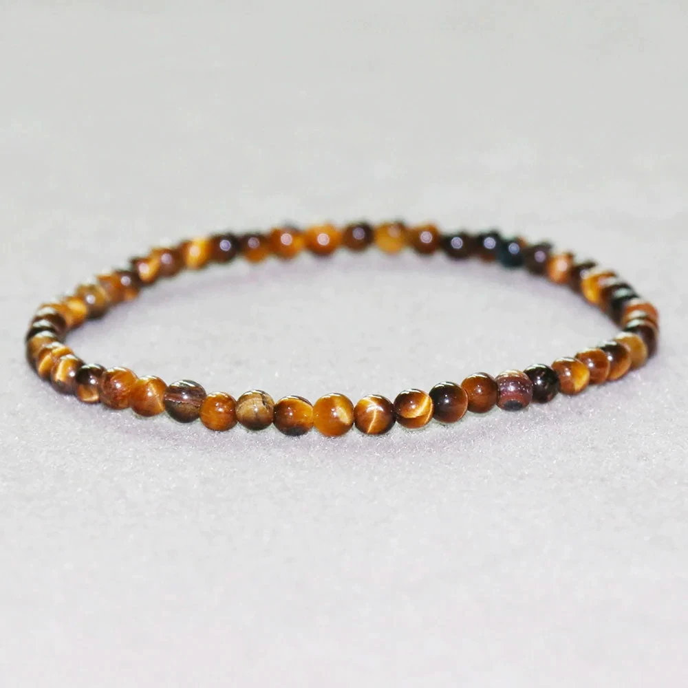 Mini Bracelet for 4 Mm Natural Stone Beads Tiger Eye Lapis Lazuli Gemstone Yoga Sweethearts Gift Jewelry