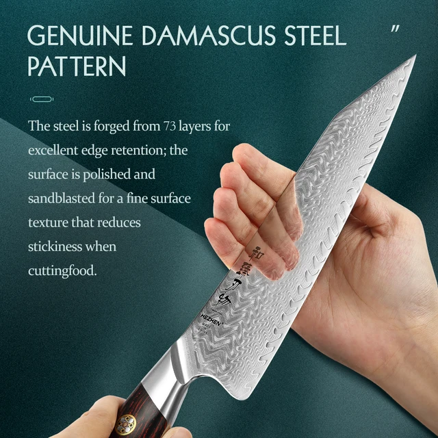 Hezhen 2Pc Késkészlet Elegáns Sorozat 73 Rétegek Damascus Steel G10 Fogantyú Séf Utility Kitchen Tools - Image 4