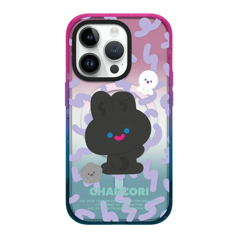 MagSafe Acrylic Rabbit Rainbow Phone Case Cover for IPhone 12 13 14 15 Pro Max Case for IPhone 15 Pro Max