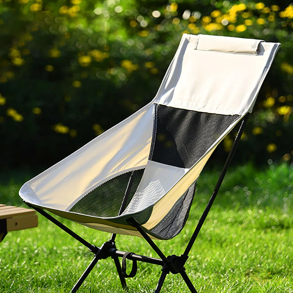 Outdoor Folding Space Chair Camping Beach Chair Stable High Load Portable Breathable Non Slip Durable Breathable Gauze Mesh