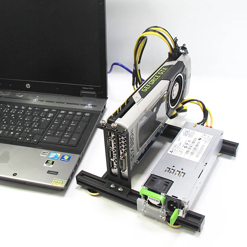 Laptop external graphics card dock mini pcie to pciex16 riser card set bracket riser card + GPU power cable + power supply