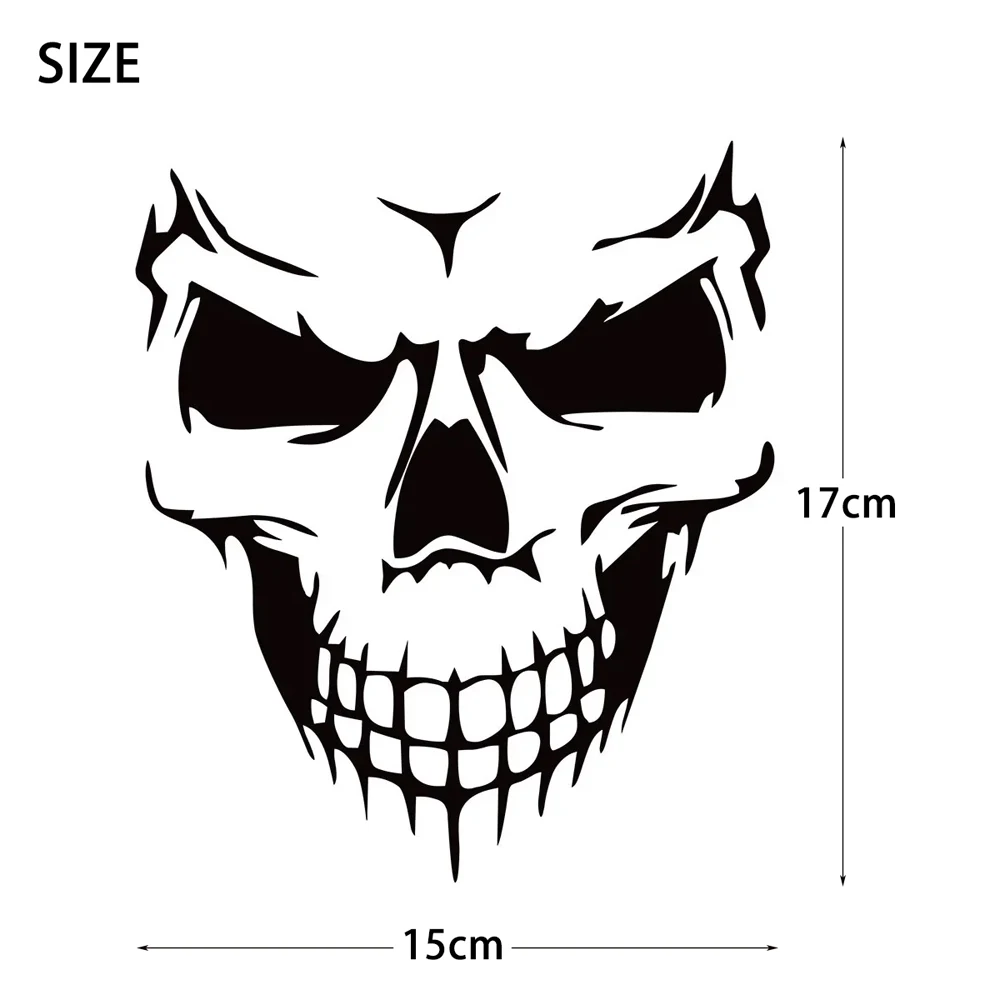 Skull Head Reflective Motorcycle Stickers – Laser Rainbow Decals for Helmet, Scooter, Bike Body & Windshield 2