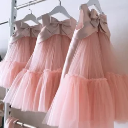 Children's Elegant Dress  Lace Kid Dress For Girl 2022 Birthday Christmas Baby Clothes Girl  Baby Tulle Dress Pink Gown