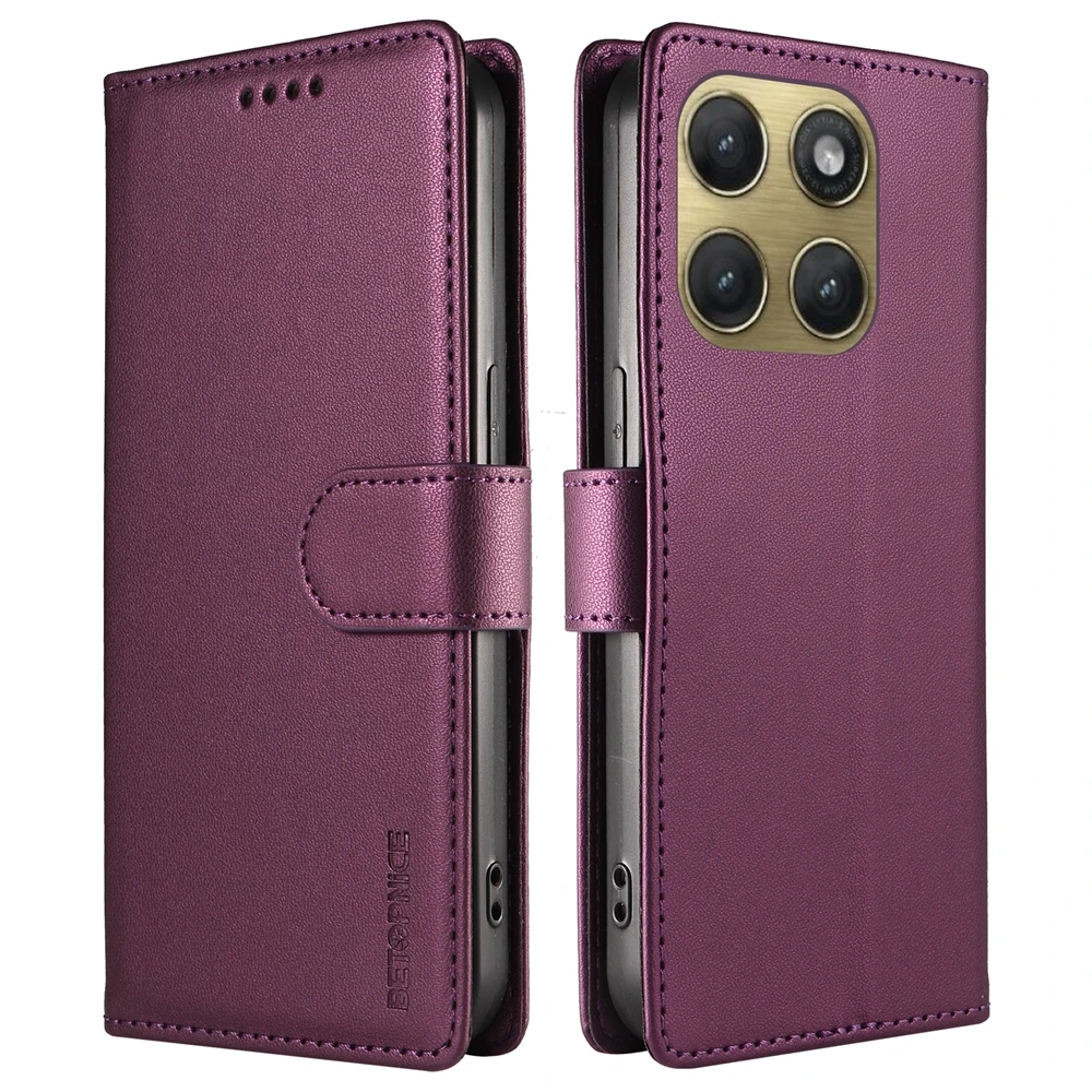 Magnetic RFID Blocking Leather Wallet Case with Card Slot & Shockproof Protection