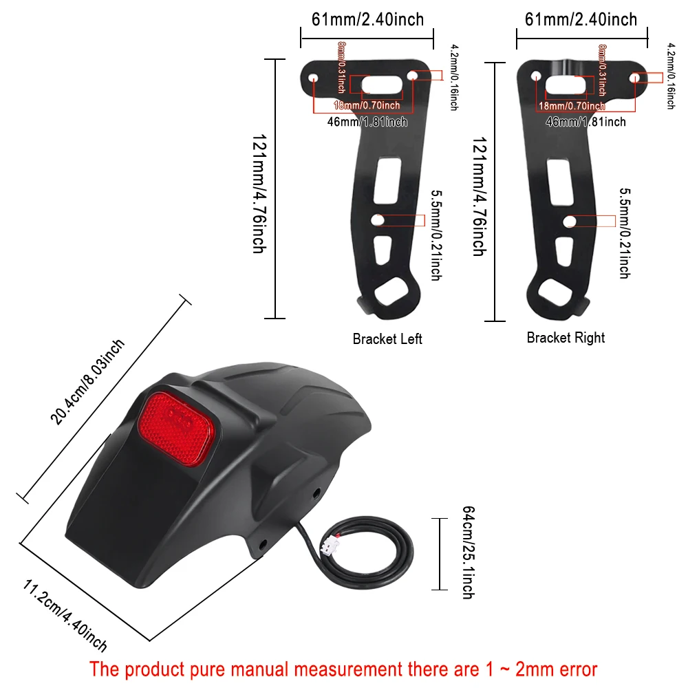 Hinten Fender Elektrische Roller Rücklicht Oder Links Rechts Halterung Montage für KuKirin G2 Master Elektrische Roller Montage Teile – Detail 8