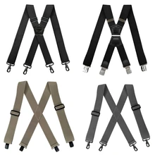 

Deepeel 1pc 3.5*120cm Men's Braces X-shaped Wide Suspenders Elastic Adjustable 4 Clip Male Jockstrap Work Business Suspender