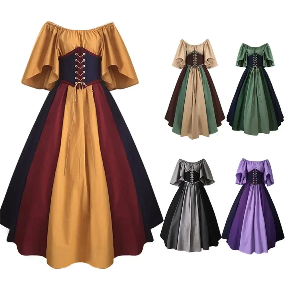 

Palace Womens Renaissance Cosplay Costume Corset Gothic Medieval Medieval Plus Size Dress Gothic High Waist Gown Dress