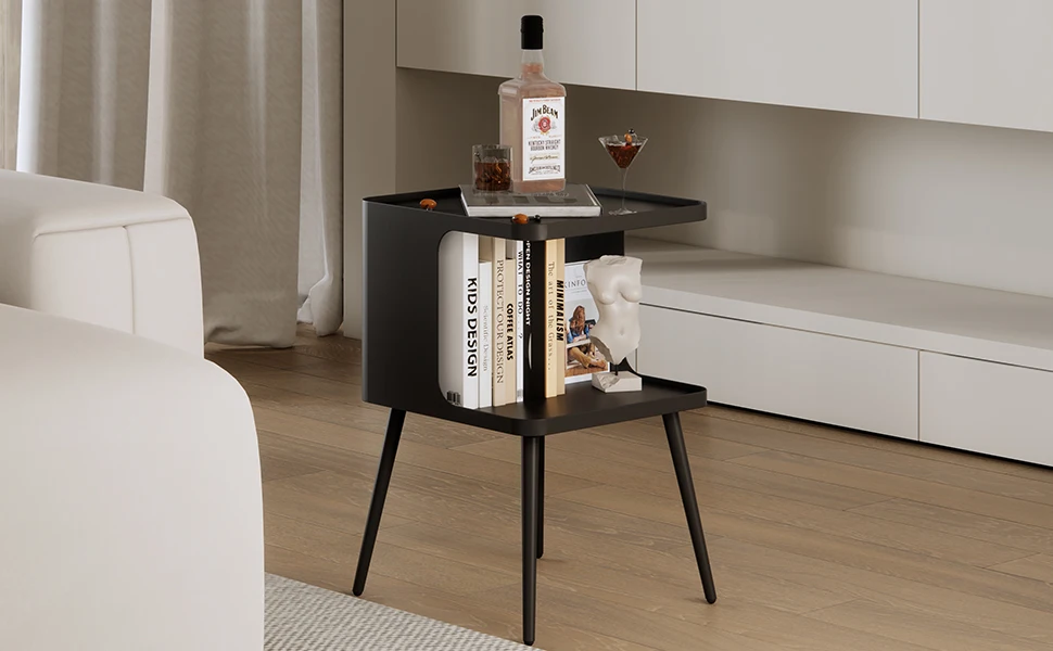 Description Picture 2 of itemSide Table,Small Metal Nightstand,Bedside Table,Open Storage for Living Room Bedroom Office Small Space Sofa