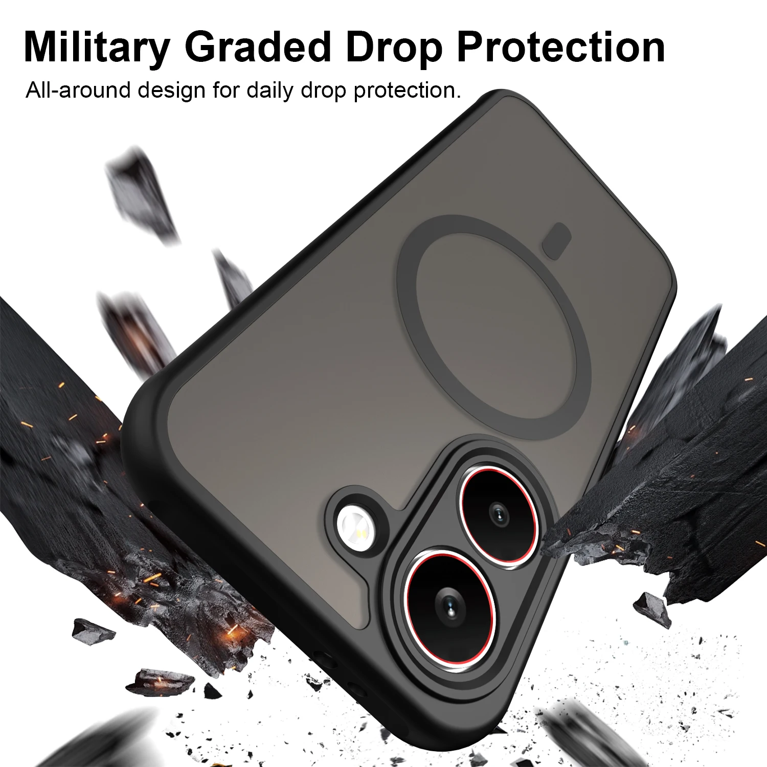 Matte Translucent Magnetic Shockproof Magsafe Phone Case