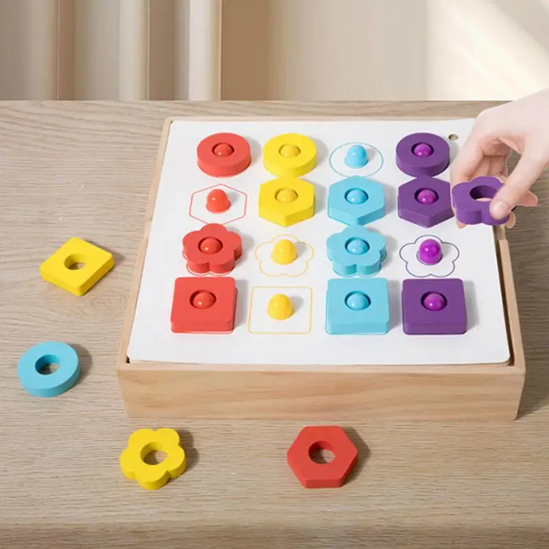 Pegboard Toy For Kids Wooden Cartoon Pegboard Toy Creative Kids Game Early Education Supplies For Preschool Nursery Kindergarten