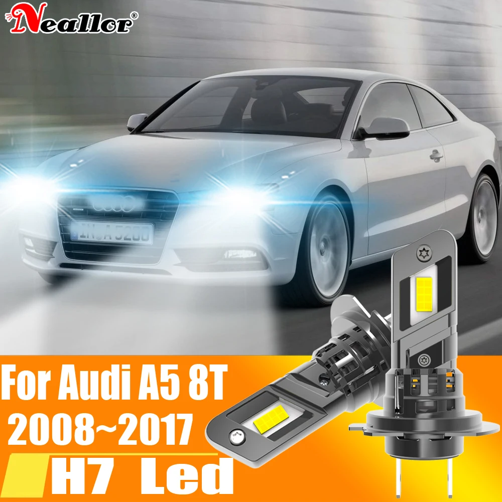 

2 шт., Автомобильные светодиодные лампы H7 Canbus H18 6000K 12 В 55 Вт для Audi A5 8T 2008 ~ 2017