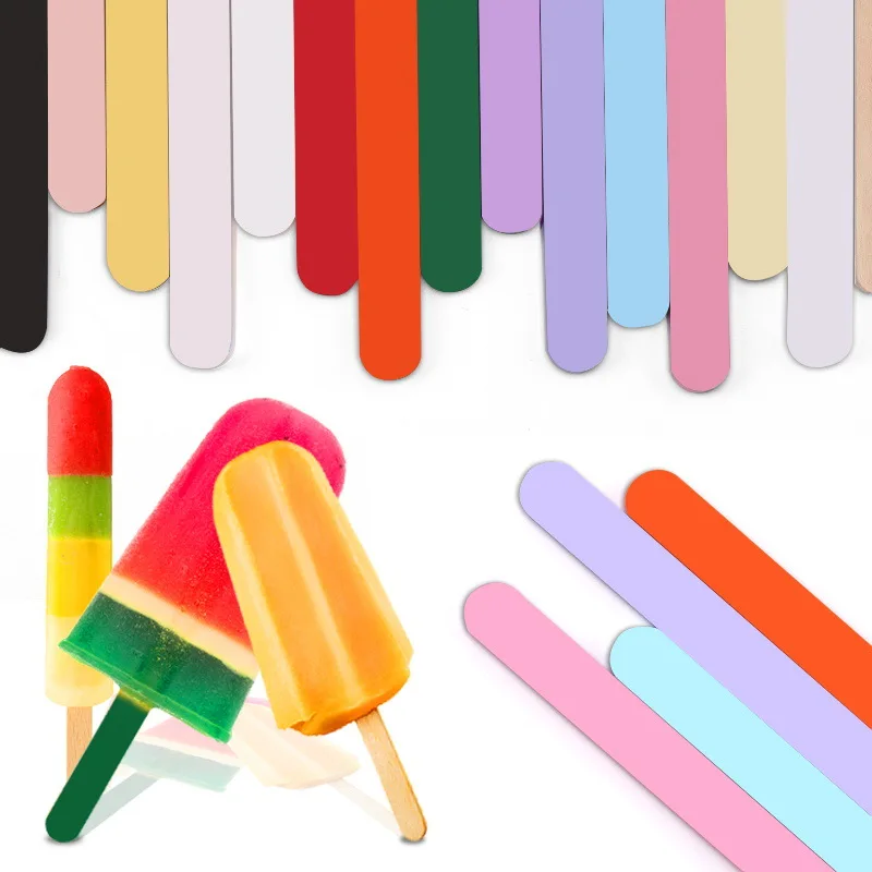 Ice Cream Sticks Food Grade Acrylic Ice Cream Sticks 10pcs/set Popsicle Stick Stirring Rod Distinguishing Labels Kitchen Tools