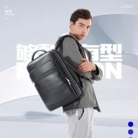 BOPAI 2023 Natural Cowskin 100% Genuine Leather Men's Backpack Fashion Tourist Large Capacity School Bag Leather Laptop Backpack 2