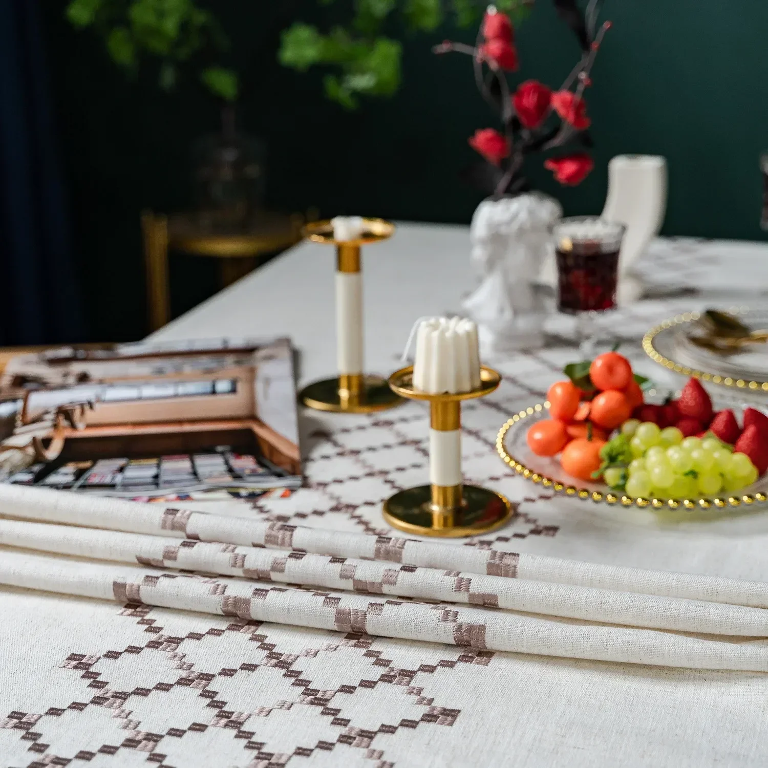 

High-end Tablecloth Waterproof and Oil-proof Tablecloth Table Mat Birthday Party Wedding Christmas Table Cover Home Decoration