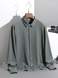 Plus Size 8xl 7xl 6xl Male Shirts Luxury Solid Color Seamless Long Sleeve Casual Mens Dress Shirts Slim Fit Business Shirts