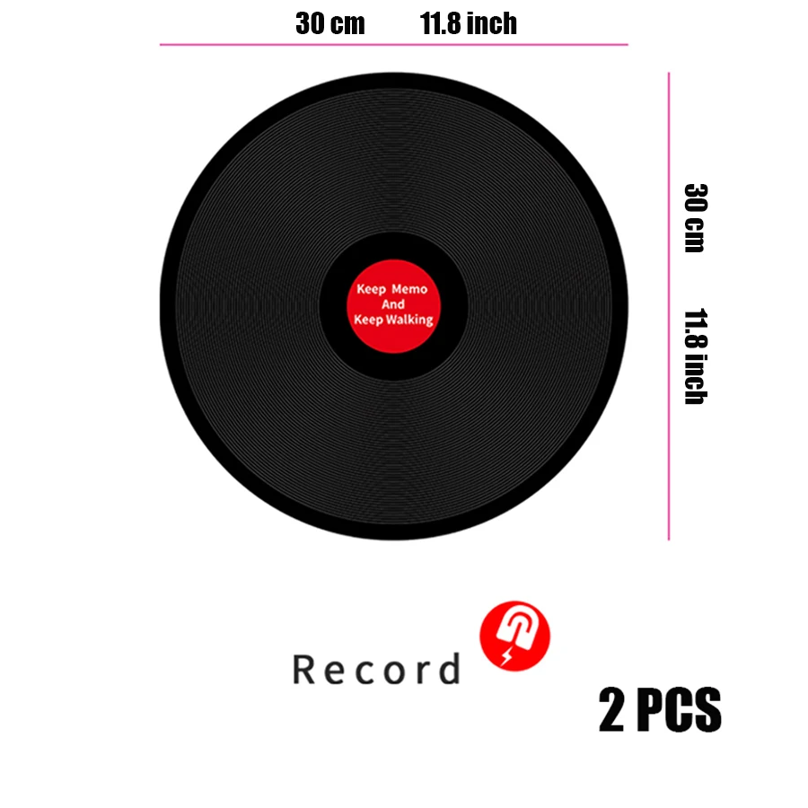 2pcs Vintage Style Record Soft magnetic message stickers Writing Blackboard Stickers Daily Locking Matters (With 2 pens)