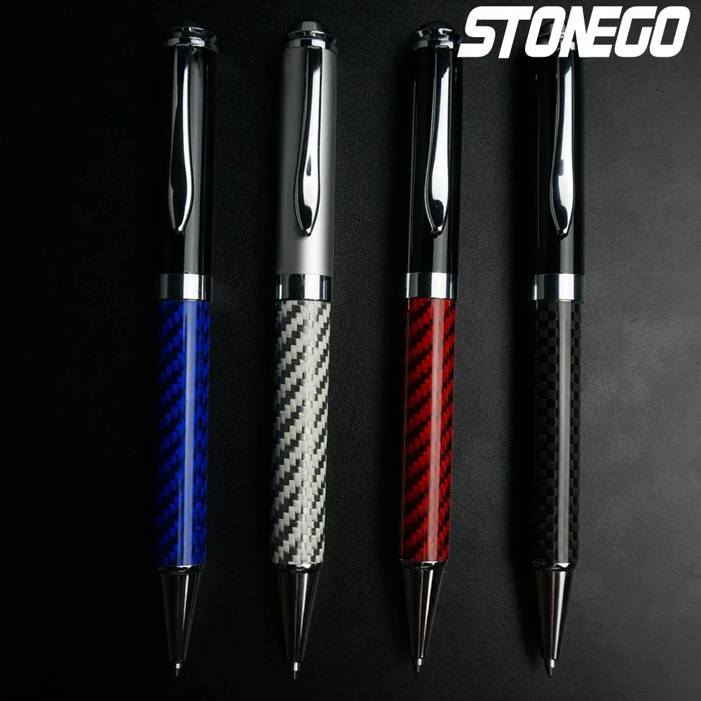 STONEGO Signature-Stift aus Kohlefaser, Premium-Gel-Tintenstifte aus Metall, Mikropunkt, 0,5 mm schwarze Tinte, glatt schreibender Kugelschreiber – Detail 12