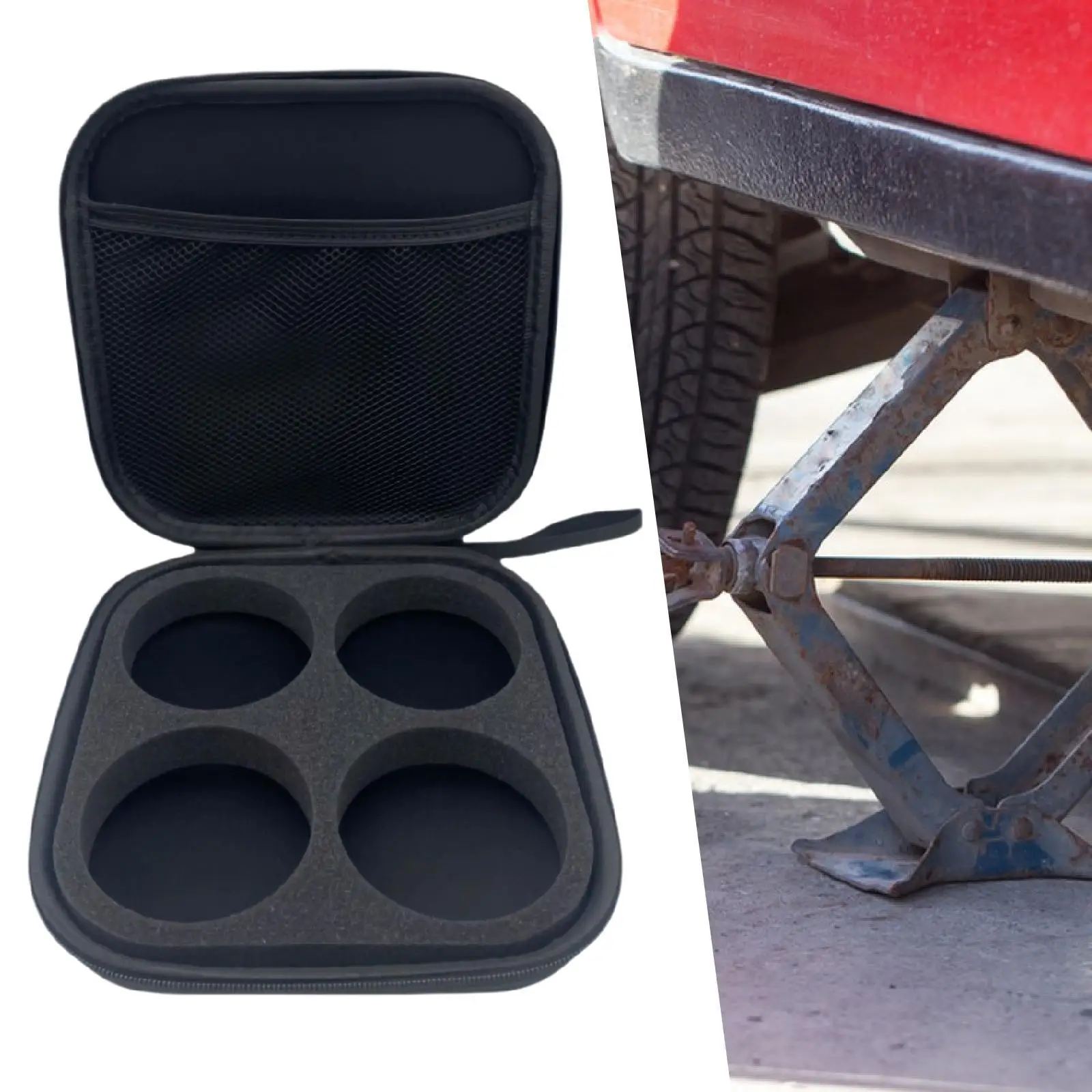 Lifting Jack Pad Storage Case Practical Carry Case Organizer Convenient Protector Vehicle Accessories for 4 Pucks for Tesla Lifting Jack Pad Storage Case Practical Carry Case Organizer Convenient Protector Vehicle Accessories for 4 Pucks for Tesla