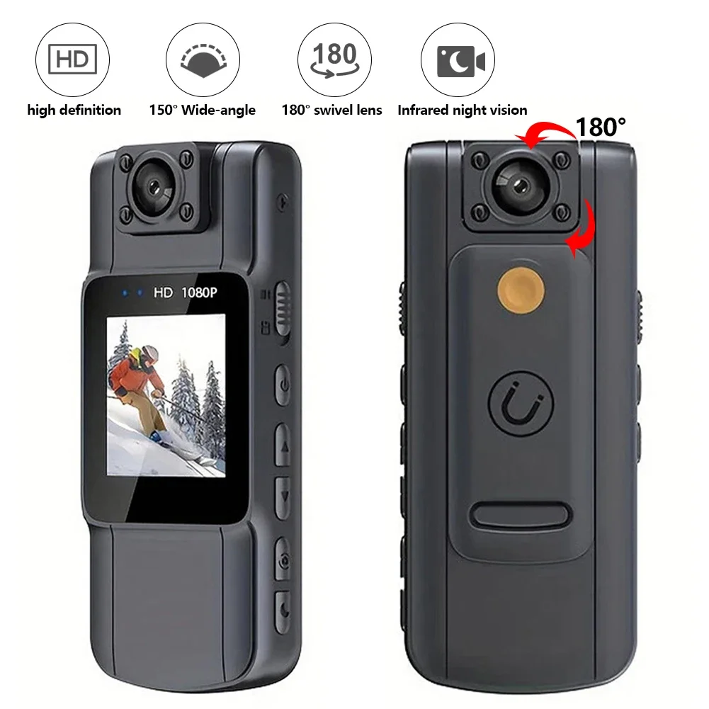 Caméra Action 360° 1080P WiFi - Mini Caméra Corporelle Sport