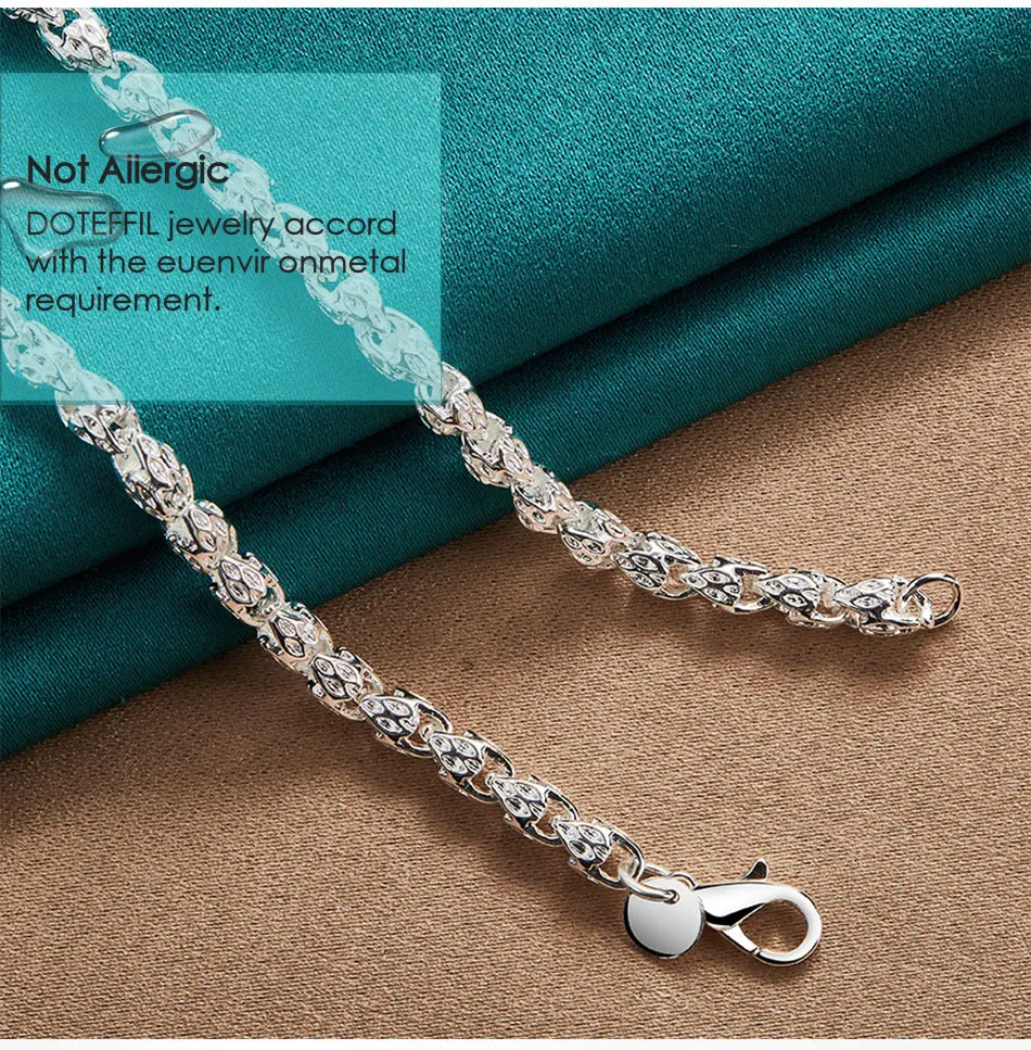 DOTEFFIL Halskette aus 925er-Sterlingsilber, 20/24 Zoll, 5 mm, Wasserhahn-Kette für Damen und Herren, modisch, Hochzeit, Verlobung, Charm-Schmuck – Detail 4