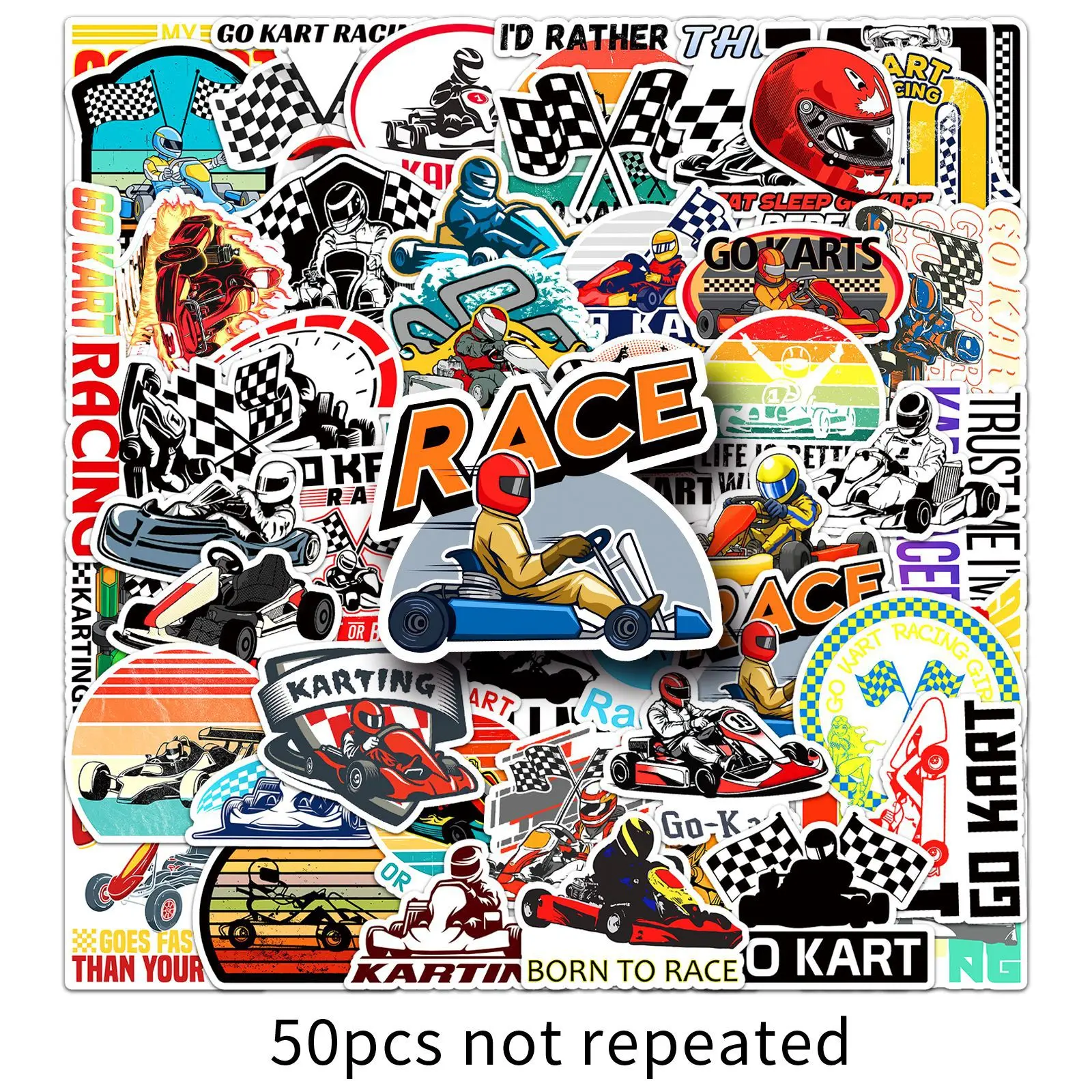10/50PCS Karting scrapbook stickers DIY diary laptop luggage skateboard helmet phone graffiti decal fun stylish classic toys cartoon stickers decorative stickers graffiti stickers