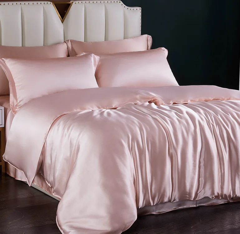 

2024 Factory Wholesale Custom Silk Bedding Set 100% Mulberry Silk Bed Sheets