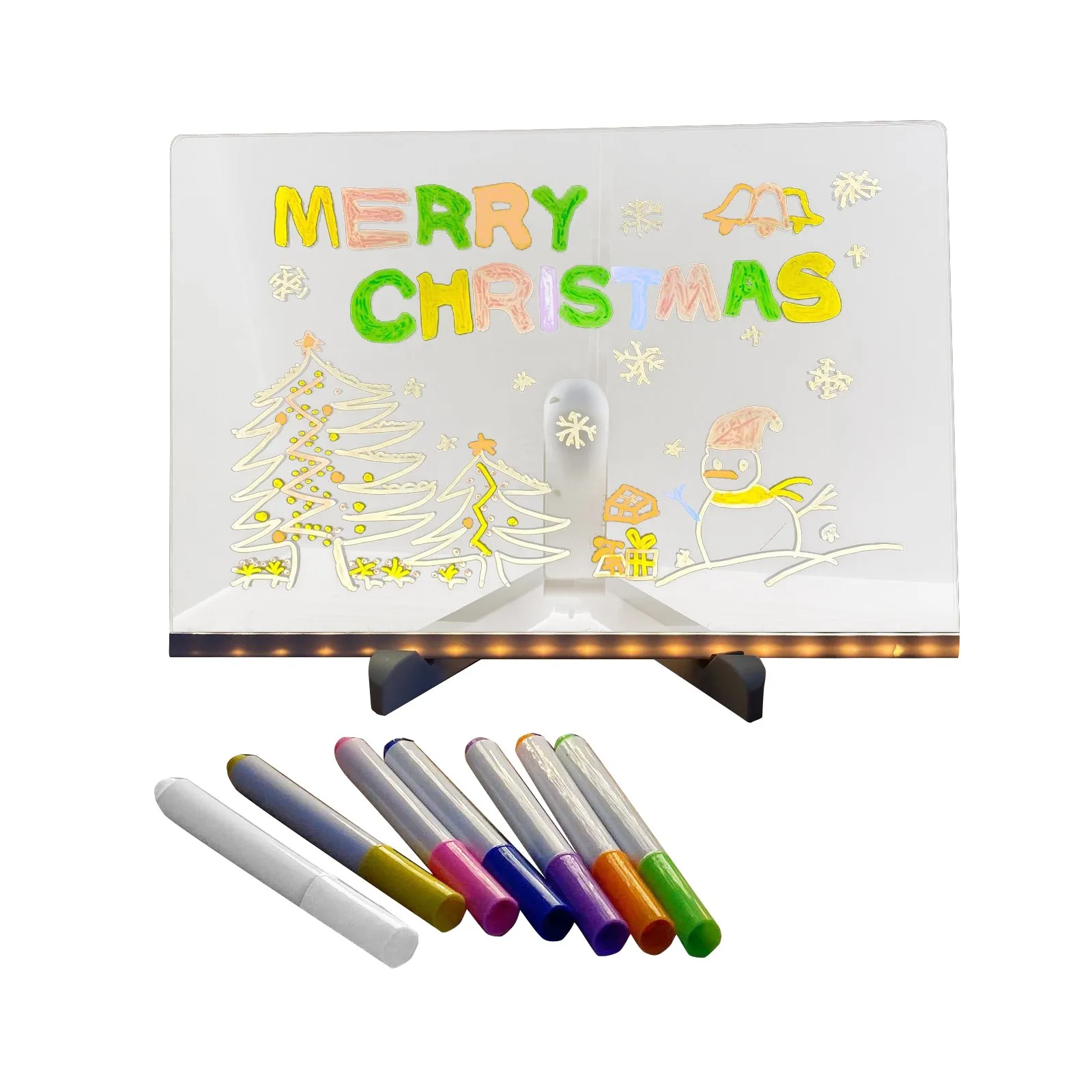 Children's Handmade Erasable Doodle Notepad Led Glass Drawing