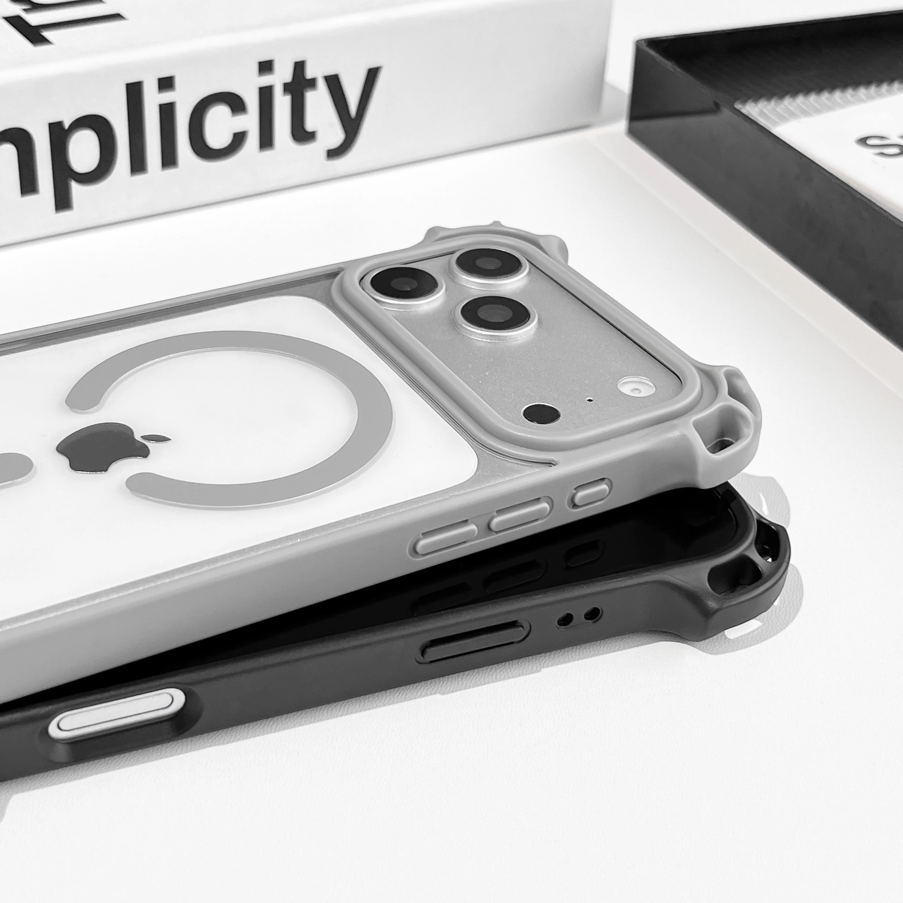 Orange Clear MagSafe-Compatible Phone Case - Sleek Protective Cover and Stylish Accessory