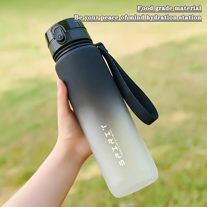 1000ml/33.8oz Gradient Sport Bottle w/Font & Flip Lid BPA-Free PC for Gym/Cycling/Running/Fishing School/Bday Gift
