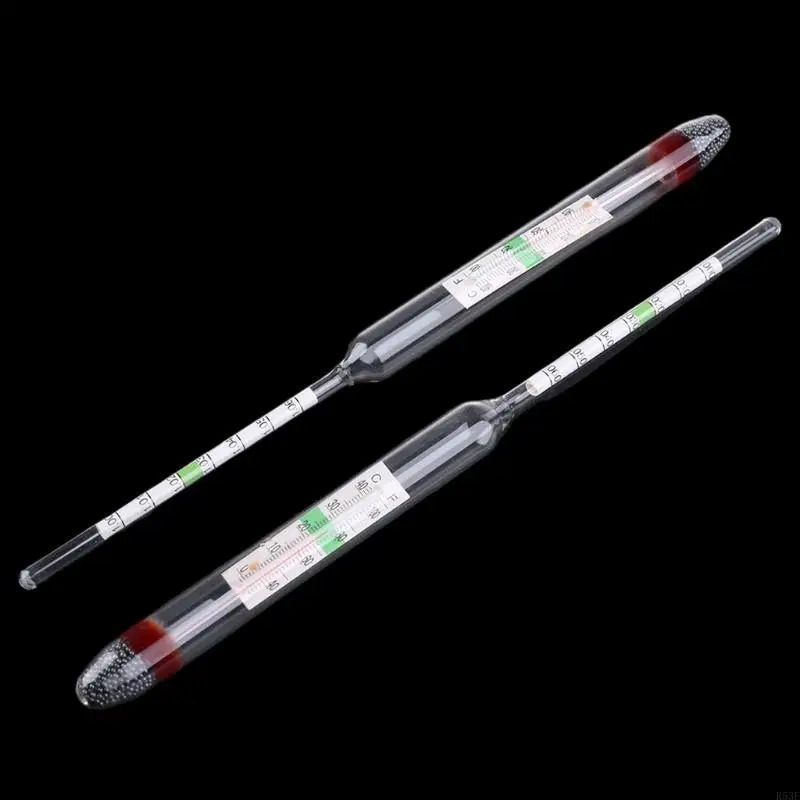 Glass Aquarium Hydrometer with Built-in Thermometer Marine Floating Salt Water Salinity Tester Range 1.000-1.060 7.87in