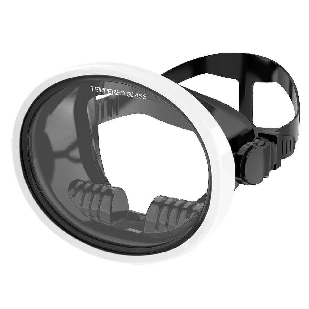 Ovale Tauchmaske, Speerfischmaske, klassischer Retro-Stil, Panorama-Weitsicht-Tauchbrille, gehärtete Glaslinse für Erwachsene – Detail 11