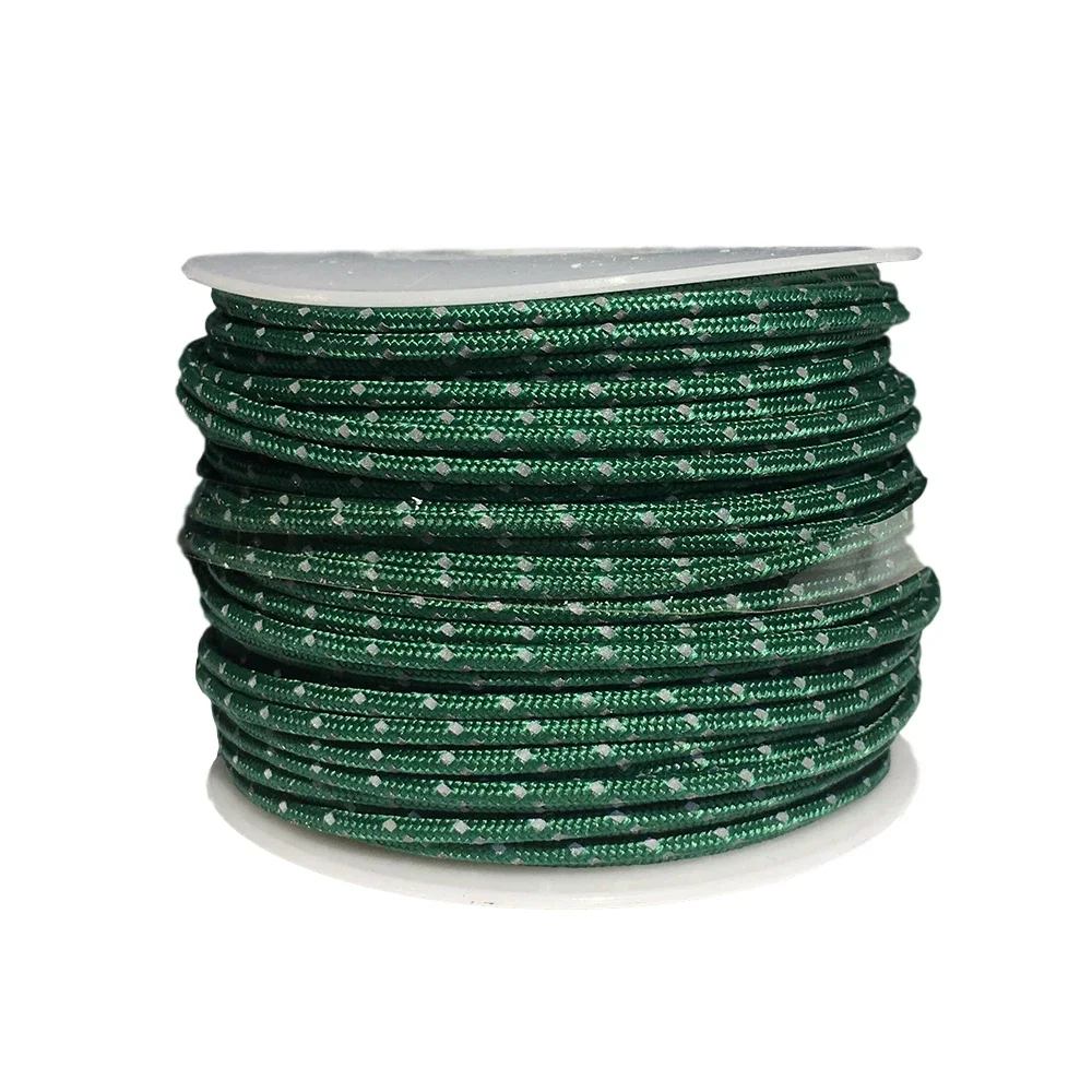 50 Meters 2mm 3 Strands Cores 100LB Reflective Paracord Parachute Cord Tent Guy Fishing Line Clothesline YOUGLE paracord rope braided paracord paracord accessories outdoor accessories