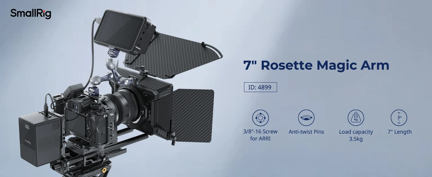 Small rig 7 "/11" Rosette magischer Arm mit Arri-Ortungs schraube, einstellbar, für DSLR-Monitor Light Action Kamera, bis zu 3kg Last – Detail 1