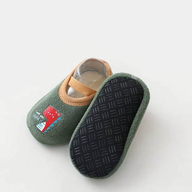 Newborn Baby First Walkers Boys Girls Shoes Winter Indoor Outdoor Slippers Infant Crib Floor Shoes with Rubber Sole Anti-slip