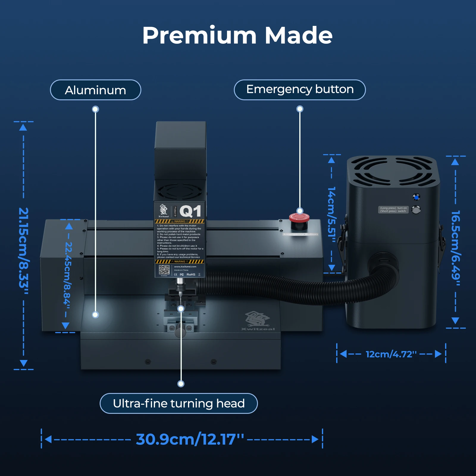 Xwitzeal Q1 Mobile Phone IC Chip Grinding Machine, Desktop Automatic Grinding 26000r/m Rotary Tool Kits for Phone Repair 6