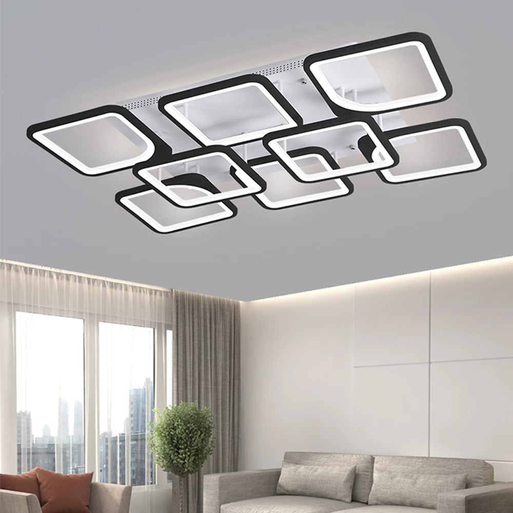 IRALAN 사각 금속 스마트 천장 램프, 조도 조절 LED 조명, 원격 제어, 거실 장식용 광택 실내 조명 Best Top5 ...