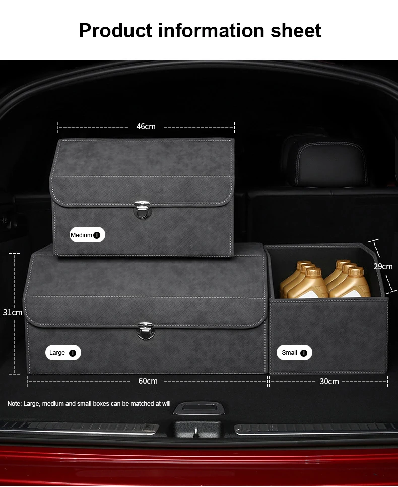 Leder Kofferraum Organizer Aufbewahrung sbox multifunktion ale Kofferraum  reinigungs box Auto Innenraum klappbare verschiedene Box große Kapazität